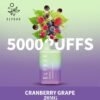 Cranberry Grape By ELFBAR 5000 Puffs Disposable 20mg Cranberry Grape By ELFBAR disposable vapes are far superior to the Elf Bar disposables of the past. Due to their massive vape juice tanks and rechargeable batteries, most vapers get at least one week of use out of a single disposable vape. All 12 Elf bar vape flavors are prefilled with premium e-Liquid that has a 50mg nicotine strength.