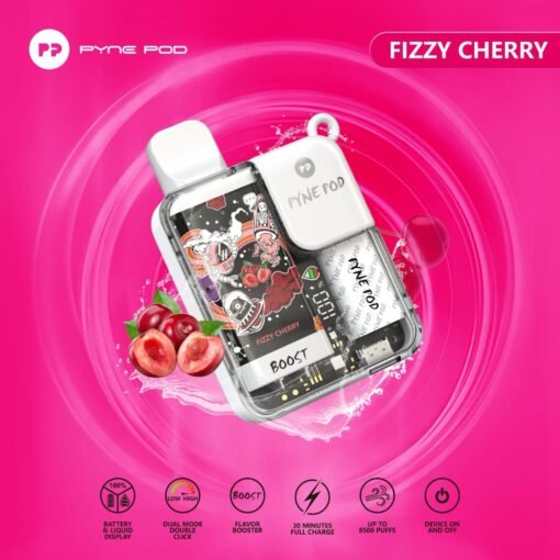 PYNE POD BOOST - Rechargeable Disposable Vape (8500 Puffs) Fizzy Cherry