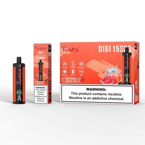 Yuoto DIGI 15000 Puffs Watermelon Sour Peach Disposable Vape In Dubai