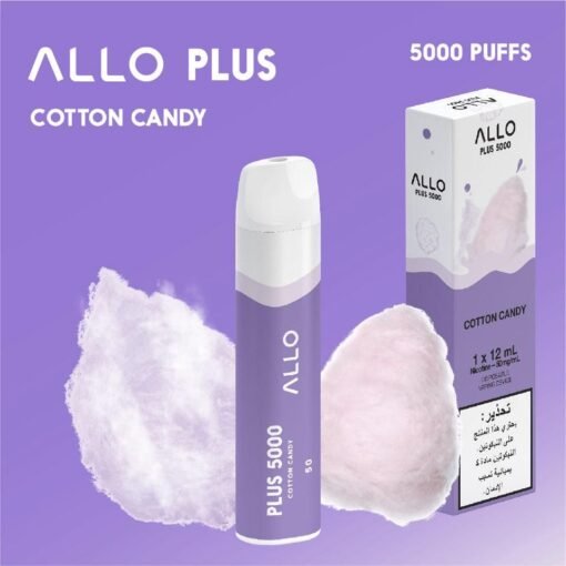 ALLO PLUS 5000 PUFFS COTTON CANDY DISPOSABLE VAPE IN UAE